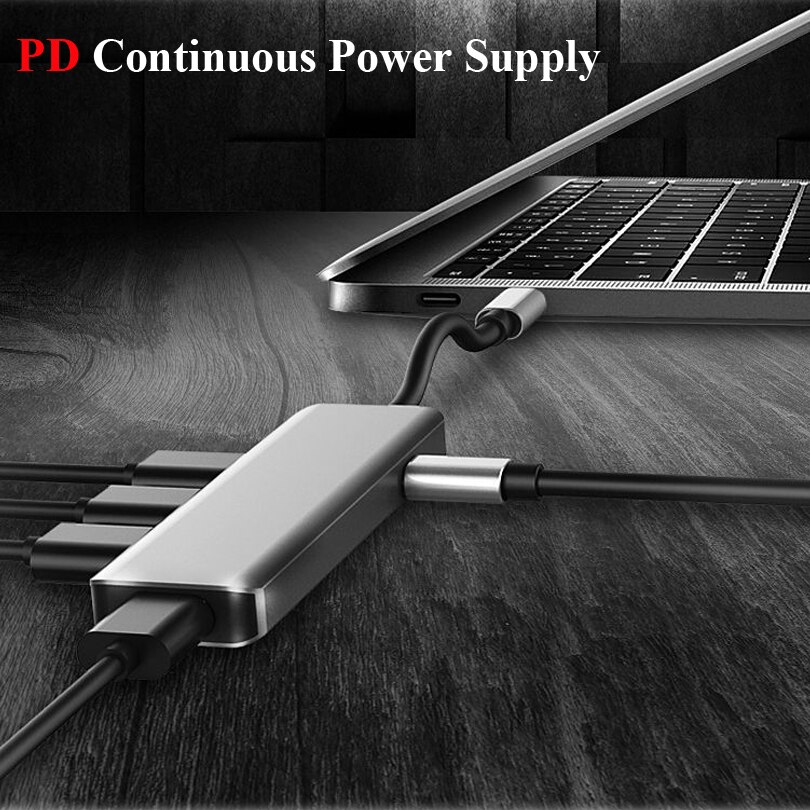 Multifunction USB Type-c Docking Station USB-C HUB To USB 3.0 RJ45 VGA Adapter for MacBook Samsung Galaxy S8 S9 HUAWEI Matebook