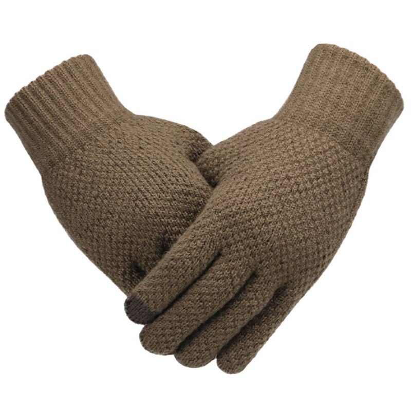 Dikke Heren Winter Handschoenen Koud Weer Gebreide Handschoenen Thermische Wanten Unieke Gebreide Handschoenen: KF