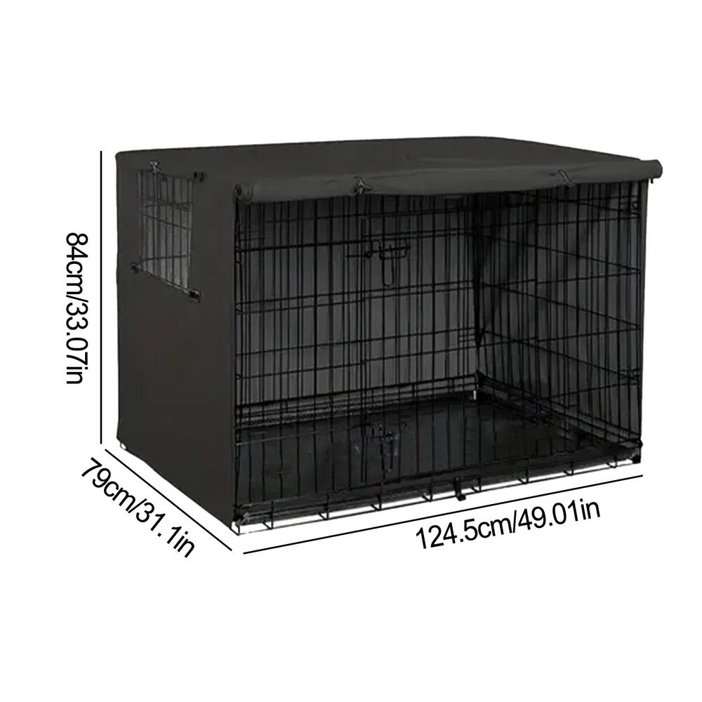 Pet Cage Cover Oxford Pet Crate Cover Pet Crate Cover Windproof Dog Kennel Cover Waterproof Dog Cat Cage Cover For Indoor: M / black