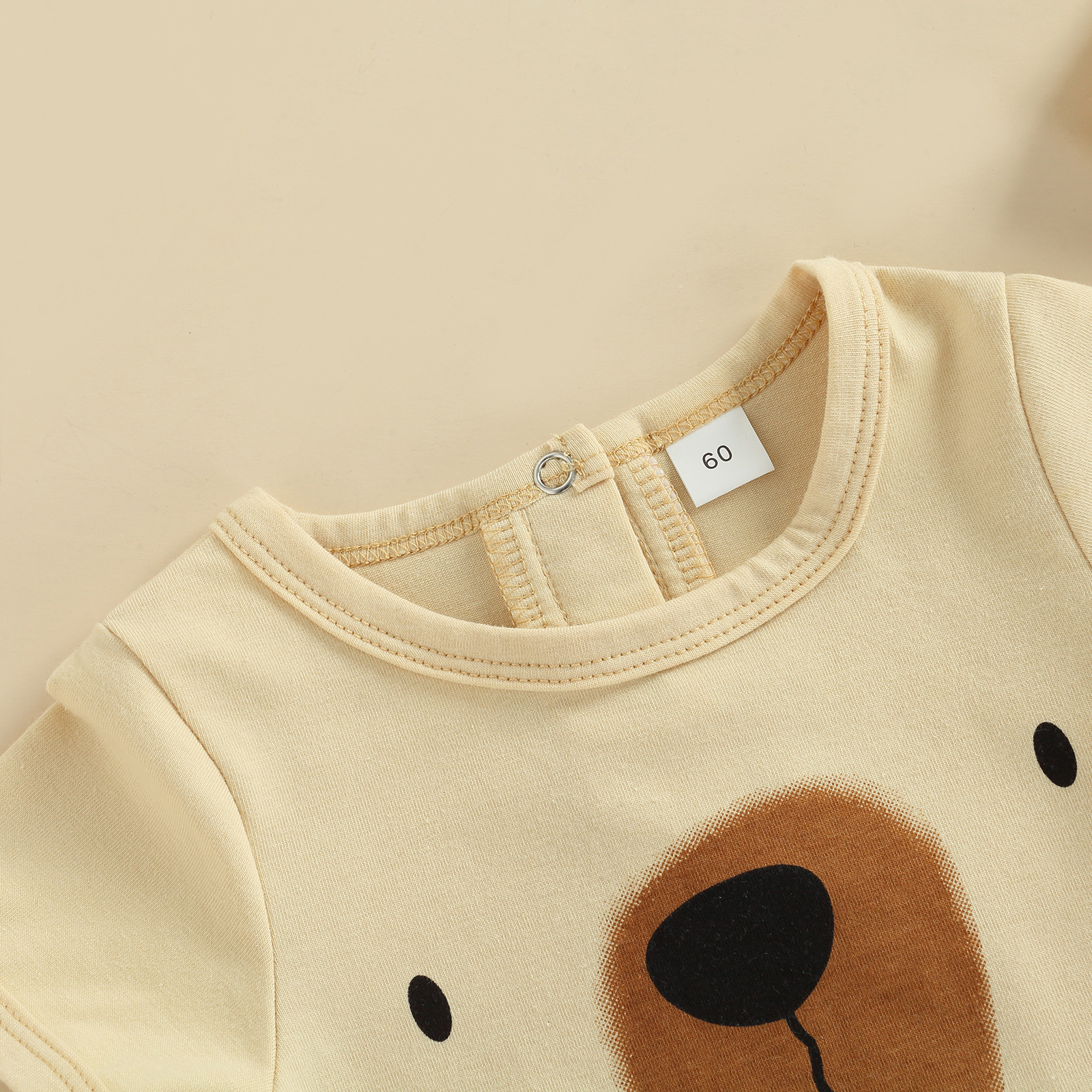 Kleinkind Neugeborenen Baby Jungen Sommer Outfit setzt Kurzarm Rundhals Karikatur Bär Gesamt + Stirnband