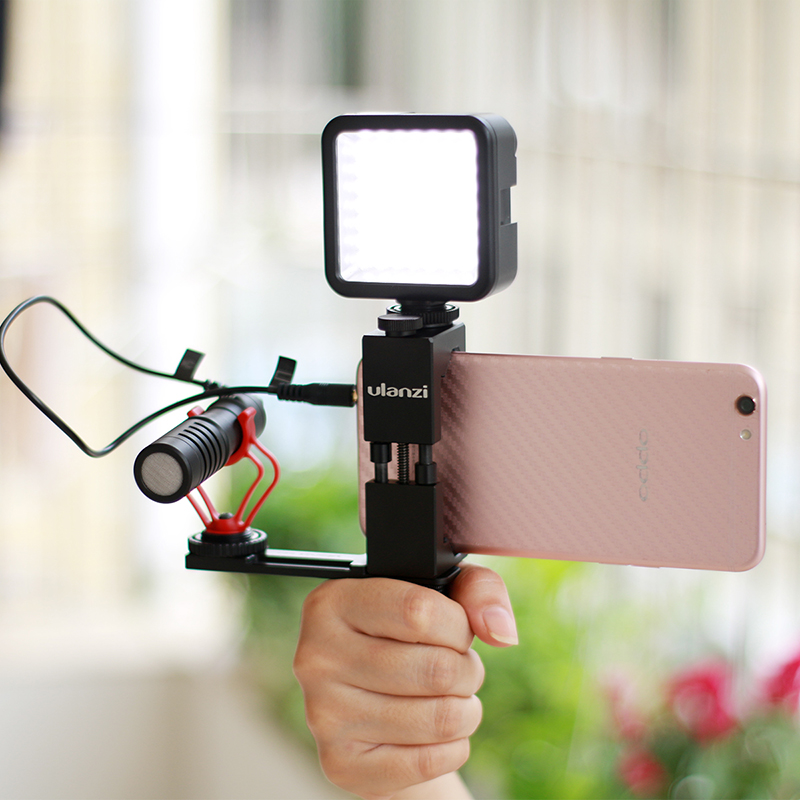 Ulanzi vlogging vídeo microfone sapato frio barra de extensão suporte vlog acessório para sony a6400 a6300 dslr videomaker entrevistador