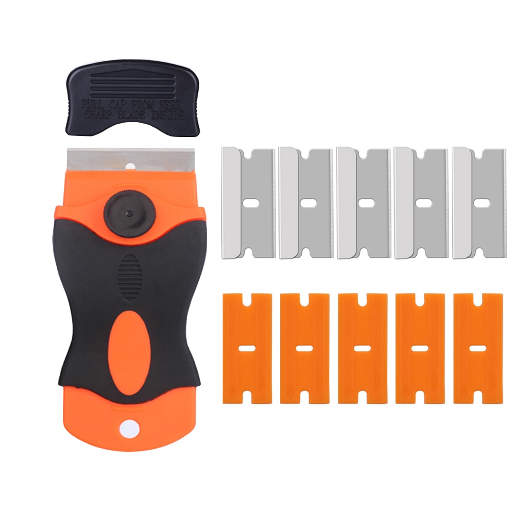Plastic Razor Blades Scraper Car Window Glass Vinyl Decal Tint Removal Label Adhesive Installation Cleaning Tool