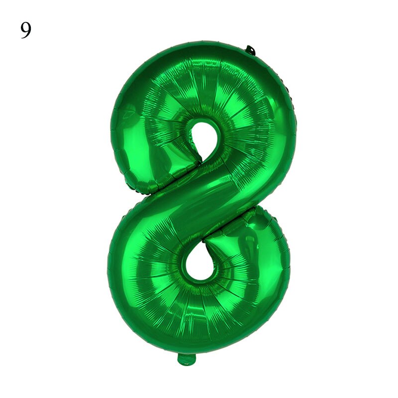 32 40 inch Green Number Foil Balloons 0 1 2 3 4 5 6 7 8 9 Helium Green Balloon Happy Birthday Party Wedding Decoration Supplies: 9
