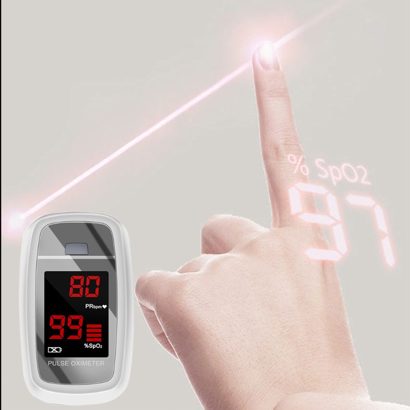 Vinger Pulsoxymeter SpO2 Bloedzuurstofverzadiging Monitor Hart Hartslag Test