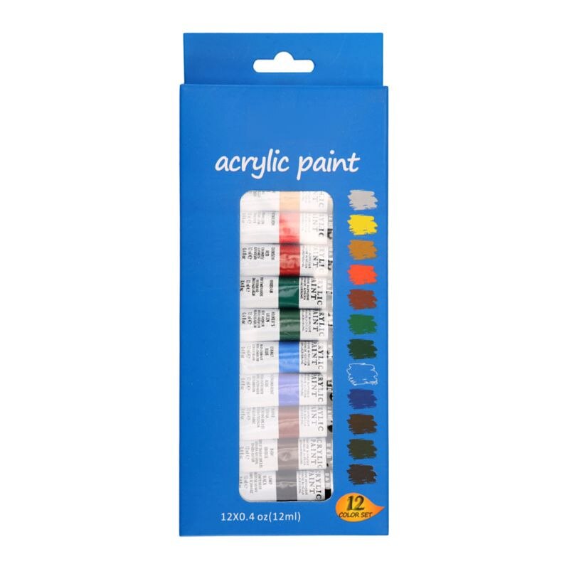 12 farben Professionelle Acrylfarben einstellen 12ml Rohre Zeichnung Malerei Pigment Hand bemalt Zauberstab für Künstler DIY