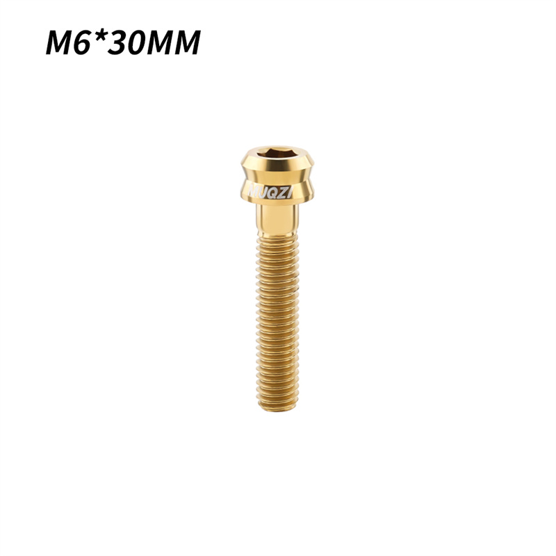 MUQZI Titanschrauben M6 * 30 MM M6 * 35 MM Headset-Kappenschraube MTB Rennrad Ultraleichte Titan-Vorbauschraube Fahrradzubehör: Black