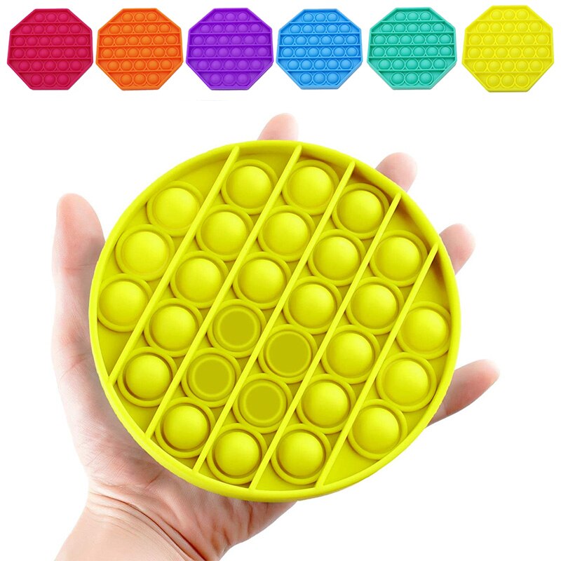 Push Pop Bubble Fidget Toy Push Pop Antistress Toys Round Fidget Sensory Juguete Silicone Stress Reliever Playing Board