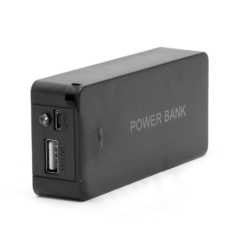 Power Bank Box 5V 1A 2x18650 Battery Power Bank Case Charger With LED DIY Box For Cell Phone Black