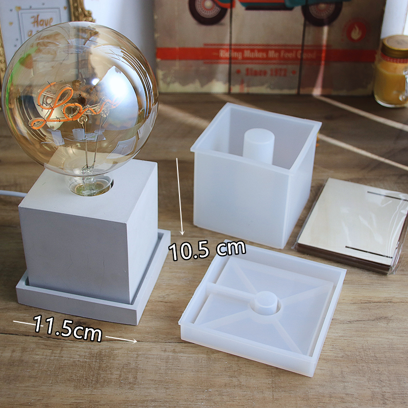 Soporte de lámpara incandescente, molde de silicona DIY, casquillo de lámpara de resina Epoxy de cemento, soporte de bombilla de noche, moldes de silicona de yeso, novedad de 2024