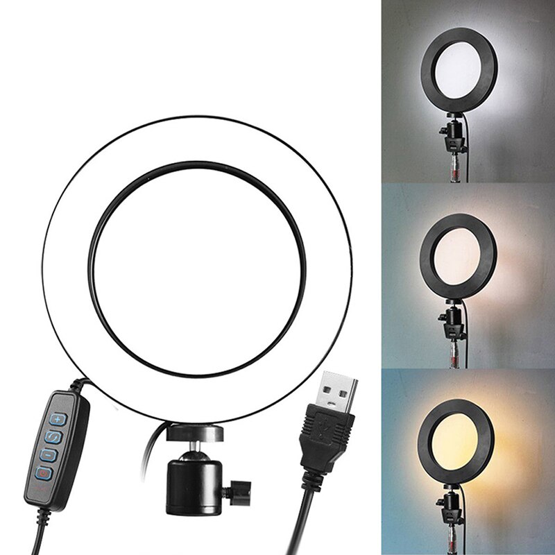 4.5" LED Ring Light Dimmable 3200K-5500K Annular Make-up Lamp &Tripod For Studio Photo Photography Lighting set: A-Light and Adapter