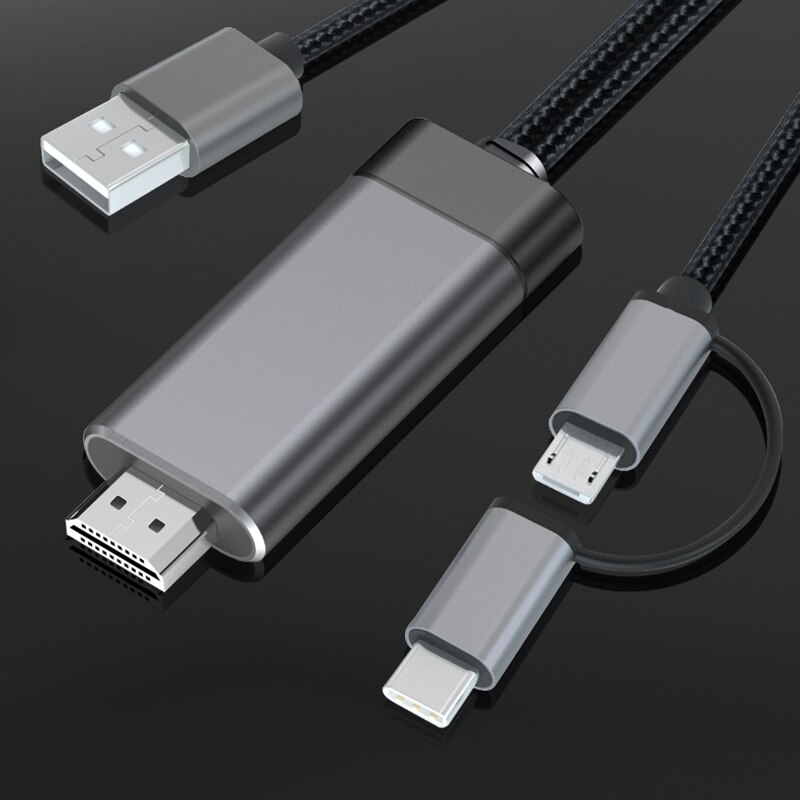 Mirasn  ld29 3- in -1 type c/micro-usb naar hdmi-kabel voor android-telefoon naar hdmi bluetooth hdtv mirroring 1080p naar hdmi-kabel