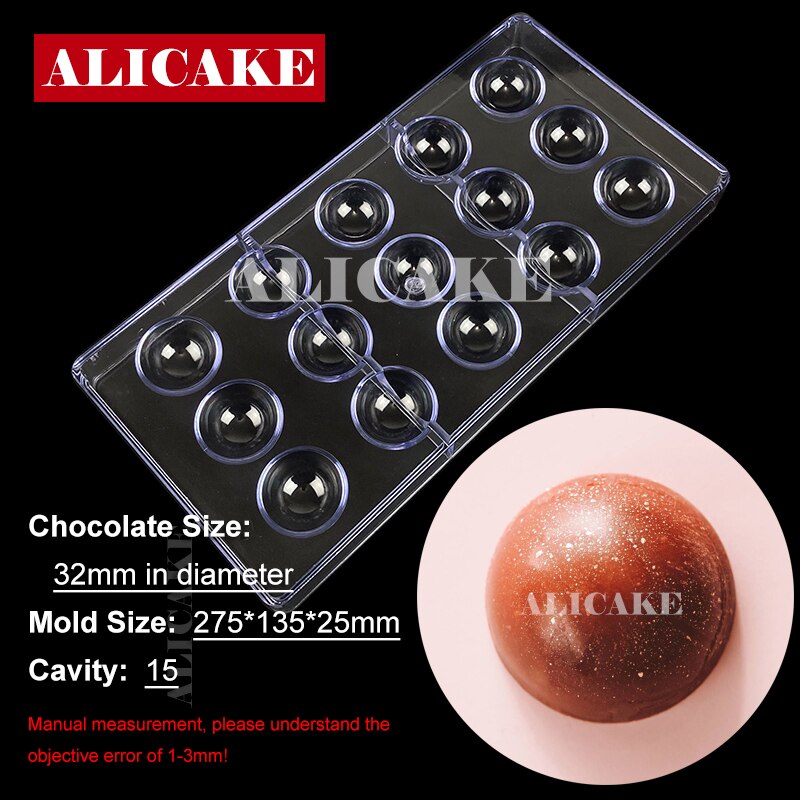 3D Polycarbonaat Chocolade Mallen Gereedschap Lade Vorm Mal Voor Chocolade Bar Cakevorm Zoetwaren Bakken Gebak Bakkerij Gereedschap: 32mm