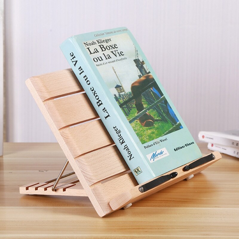 Book Stand Cookbook Recipe Holder Adjustable Foldable Tray and Page Paper Clips Reading Desk Portable Bookstand