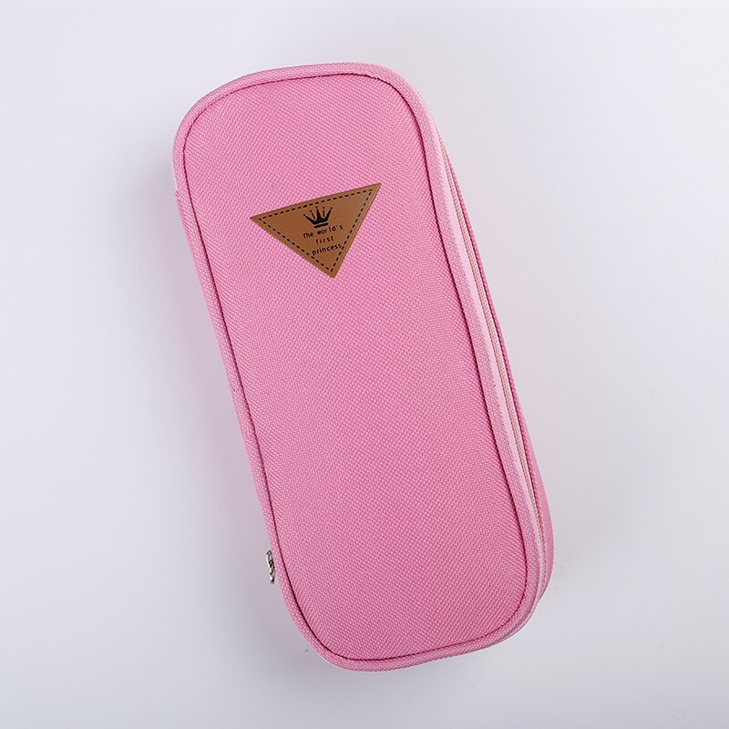 1 PC Doce Cor Estilo Coreano Caixa de Lápis Da Lona Multifuncional Saco Organizador De Armazenamento De artigos de Papelaria Material Escolar Papelaria Escolar: Pink