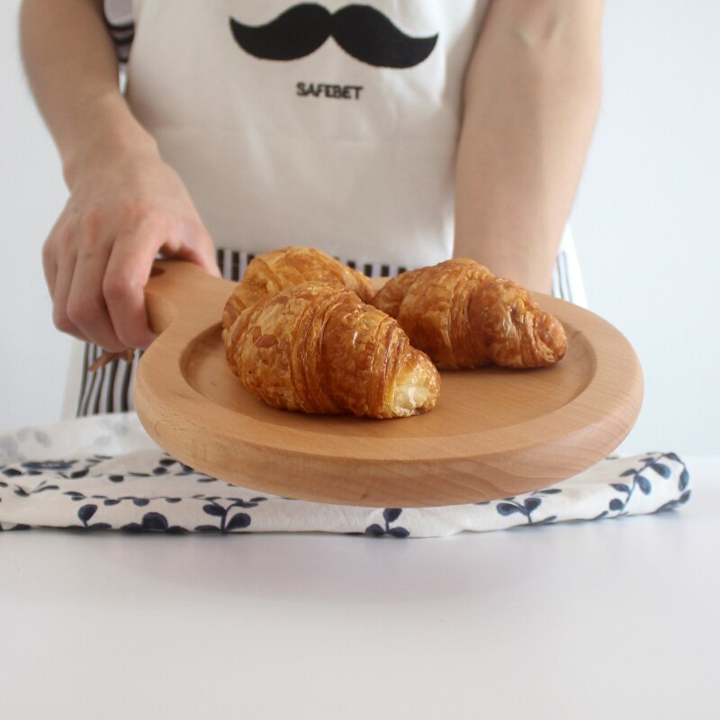 Wooden Pizza board with Hand Pizza Baking Tray Pizza Stone Cutting Board Platter Pizza Cake tray