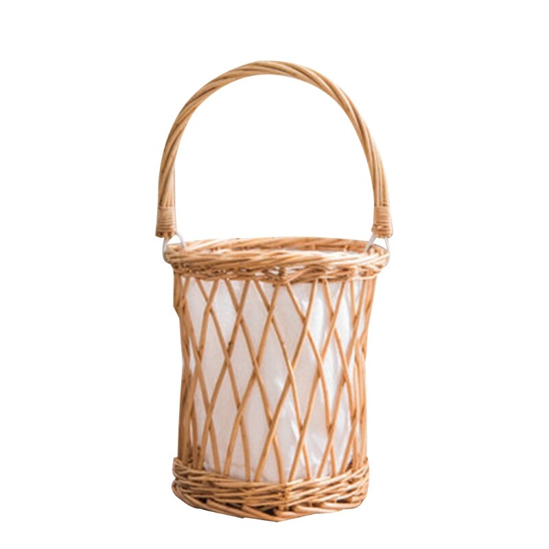 Handgemachte Natürliche Rattan Gewebt Blume Hand Korb Heimat Küche Garten Gemüse Lagerung Container Pflanzer Halfter: 08