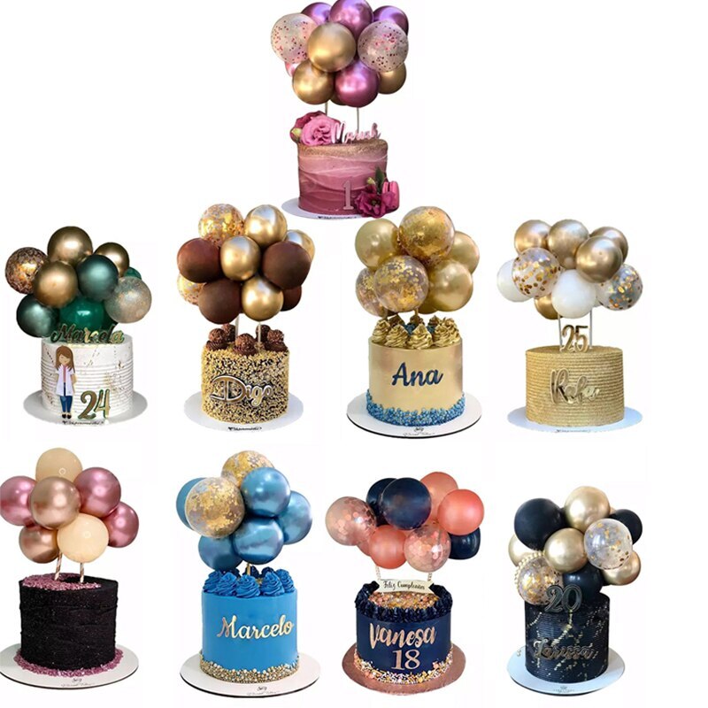 10pcs 5 Inch Metal Balloon Cake Topper Cloud Shape Confetti Balloons For Birthday Baby Shower Wedding Party Decor Home Supplies