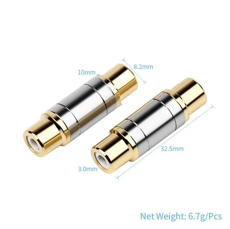 RCA Connector Audio Adapter Female To Female Converter Microphone AV Adapters For Home Amplifier Speaker Consumer Electronics