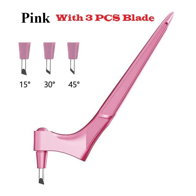 Coupe-papier à lame rotative à 360 lames, 3 couteaux de remplacement, outil de coupe résistant à l&#39;usure, fabrication de Grilles de fenêtre: Pink