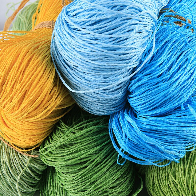 Sommerhue garn garn til strik 500 g/ lot raffia halmgarn hæklegarn til håndlavede hatte kurve håndværk