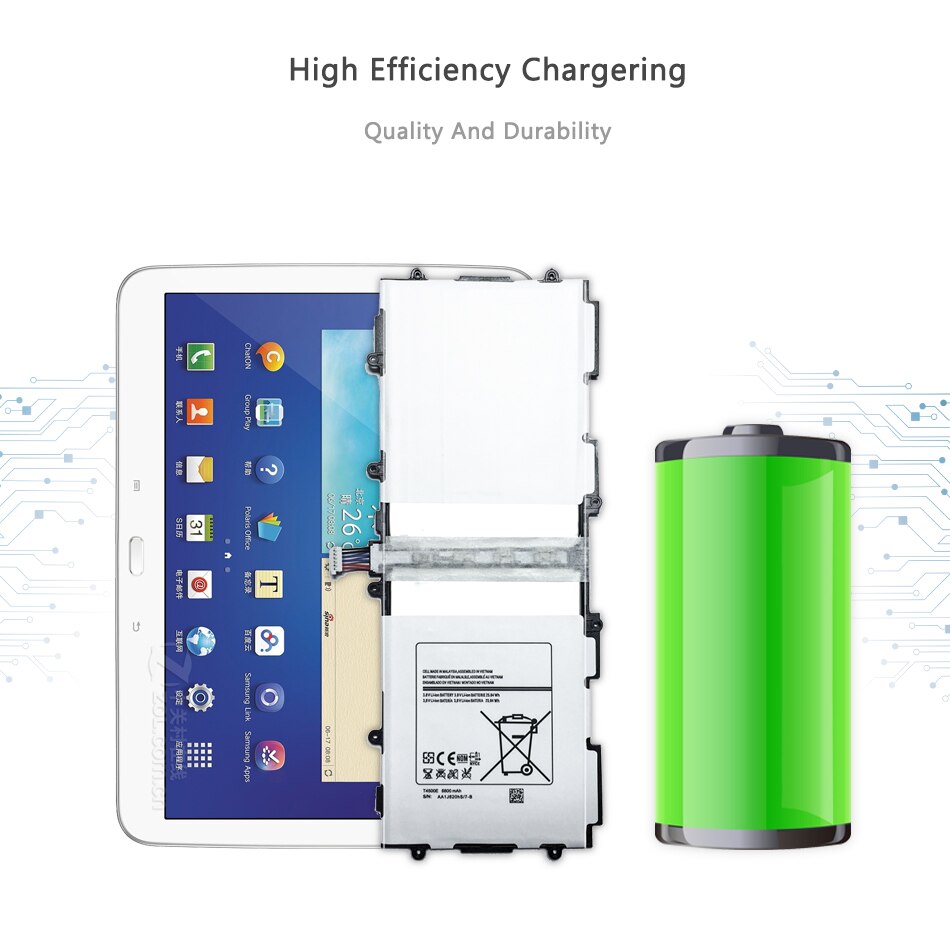 Tablet Li-Polymer Battery For Samsung Galaxy Tab 3 10.1 GT P5200 P5210 P5220 P5213 Replacement Battery T4500E T4500C 6800mAh