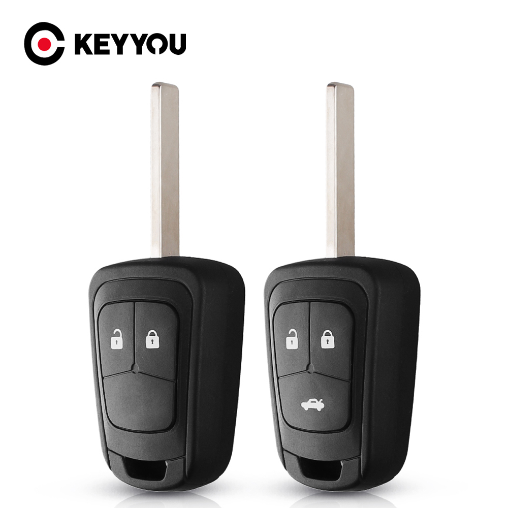 KEYYOU Car Key Case For Chevrolet AVEO Cruze For Opel Malibu Sonic HU100 Key Blade 2/3 Buttons