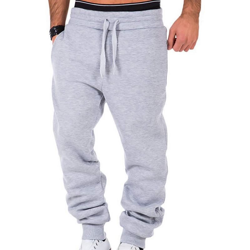 Mannen Broek Mode Heren Joggingbroek Broek Joggers Mannen Sport Fitness Broek Mannen Casual Sport Losse Broek: light gray / XL