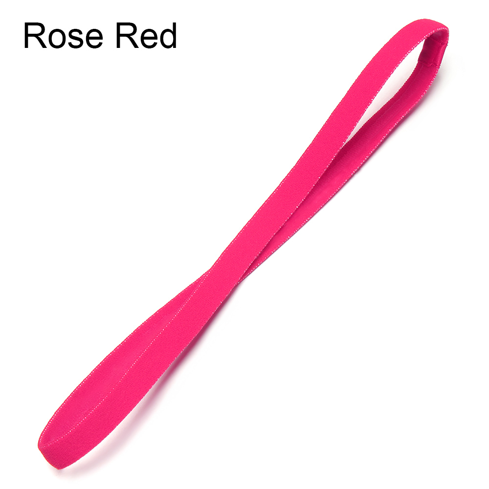 Diadema elástica fina de Color caramelo, cinta para la cabeza antideslizante para deporte, Yoga, gomas para el pelo, accesorios para el cabello, 1 unidad: rose red