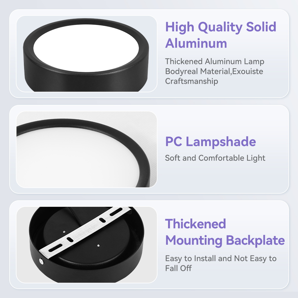 Led-downlight inomhus taklampor 3 färger dekoration nedåtriktad lyster hushållsapparater rumslampor panel gatuarmaturer sovrum led-spotlight