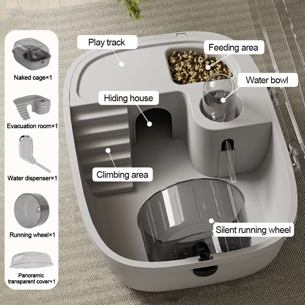 Jaula para hámster de doble capa, gran espacio, transpirable, transportador de animales pequeños, caja de transporte para mascotas Visible translúcida, uso en exteriores: Verde claro