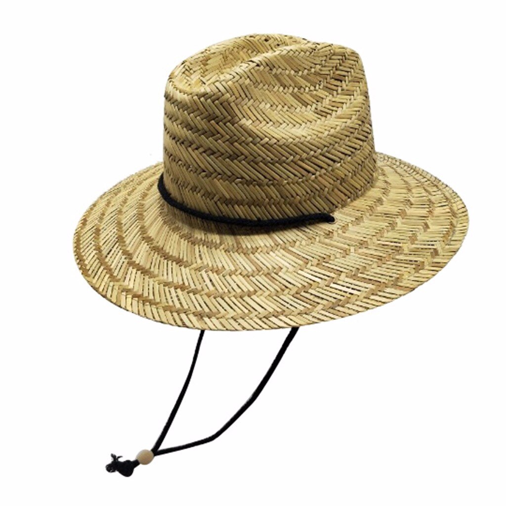 Sun hat 2019TOP Men's Straw Sun Classic Beach Hat Raffia Wide Brim G90629