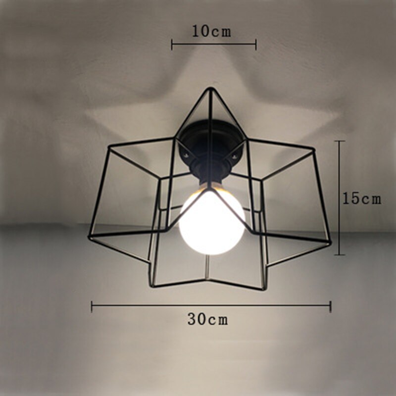 Land Plafond Lamp Nordic Smeedijzeren Retro Gang Hal Veranda Balkon Dressing Room Plafondlamp Geometrie: Pentagram