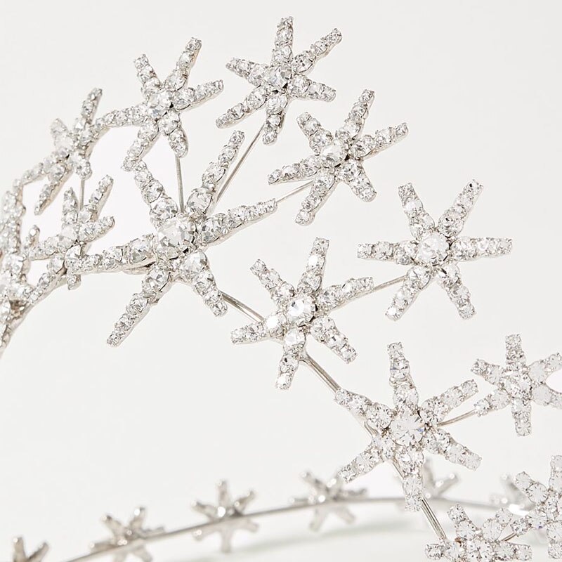 Stonefans Barocco di Cristallo stella Della fascia corona Hairband per Le Donne Bling Da Sposa Diadema corona di Capelli Dei Monili di Cerimonia Nuziale Accessorio