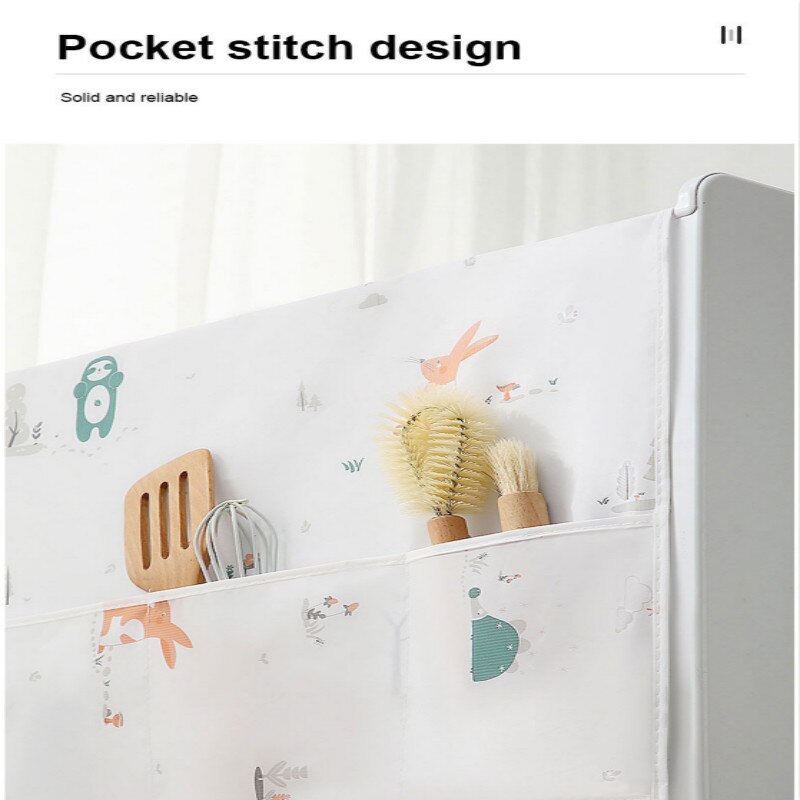 1PC Printed Refrigerator Cover Waterproof Storage Bag Dust Cover Household Refrigerator Top Cover Cover Freezer Cover Household