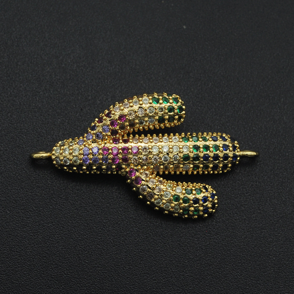 Diy Ananas CZ Charms Cactus Ketting Hanger Zirkoon Apple Connector Voor Sieraden Zonnebloem Maken