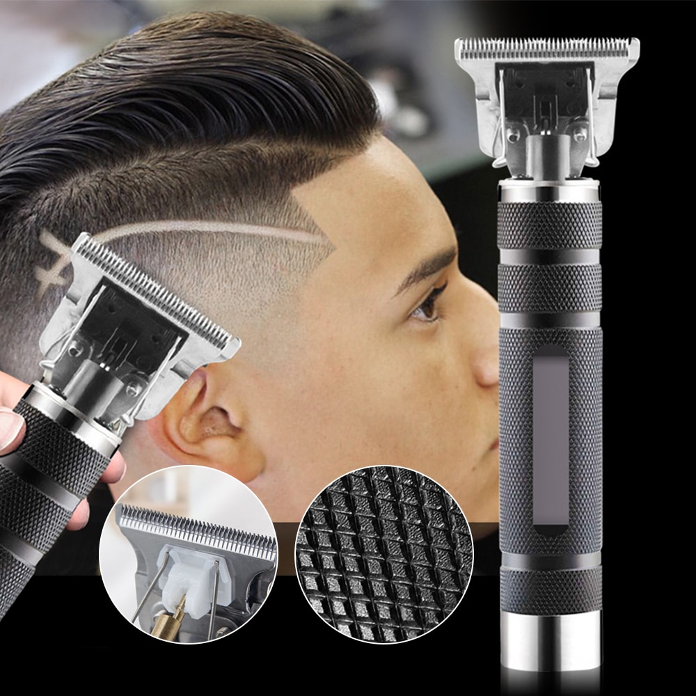 3 cor 5w esculpida máquina de cortar cabelo elétrica usb recarregável nova retro esculpida cabeça óleo tesoura casa elétrica fader