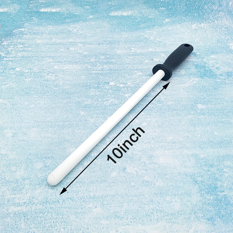 ceramic (zirconia) rod knife sharpener with ABS handle sharpener, suitable for chef steel knife kitchen assistant ceramic musat: 10 inch B
