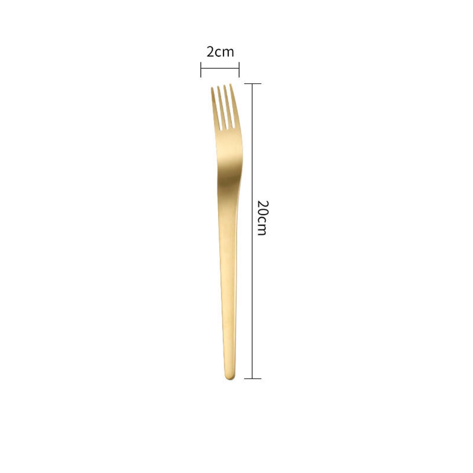 1PC Colorful Mirror Stainless Steel Flatware Knife Fork Spoon Teaspoon Cutlery Tableware For Home Kichen Party Dishwasher: Gold-Fork