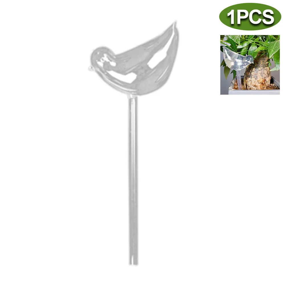 Gotero automático de riego por goteo para plantas, botella de agua con forma de pájaro, maceta de flores, herramientas de jardín para el hogar: Blanco