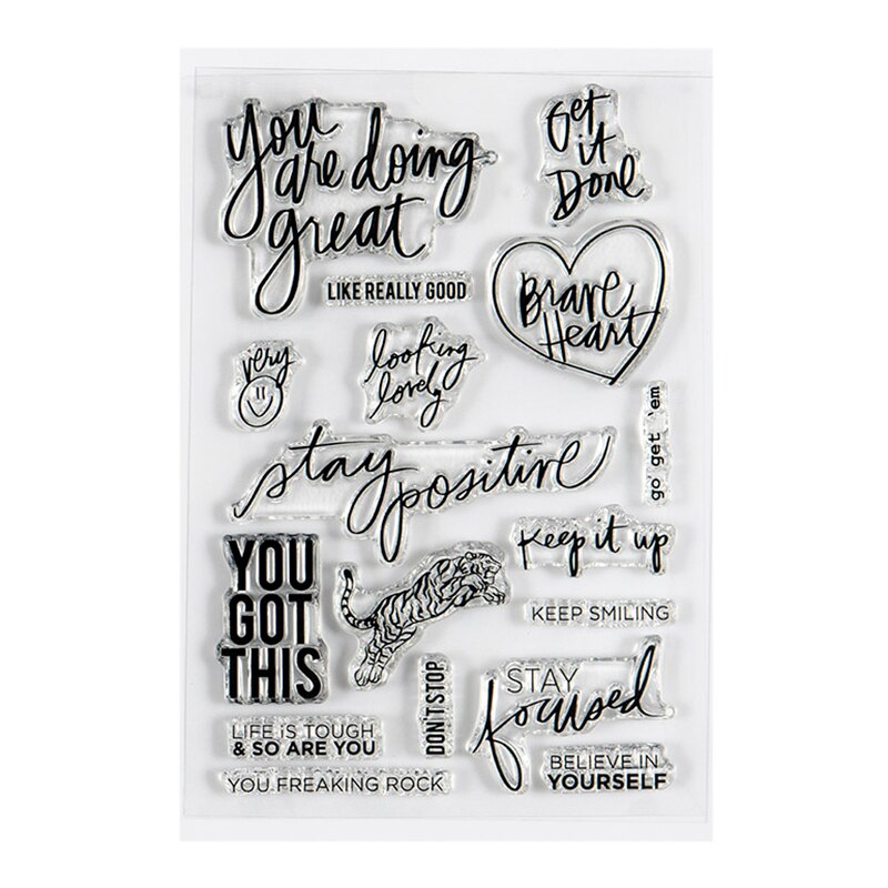 timbre clair anglais 2024, Sentiments mensuels de février, timbres transparents pour bricolage, Scrapbooking/Album Photo, tampons de décoration: vert clair