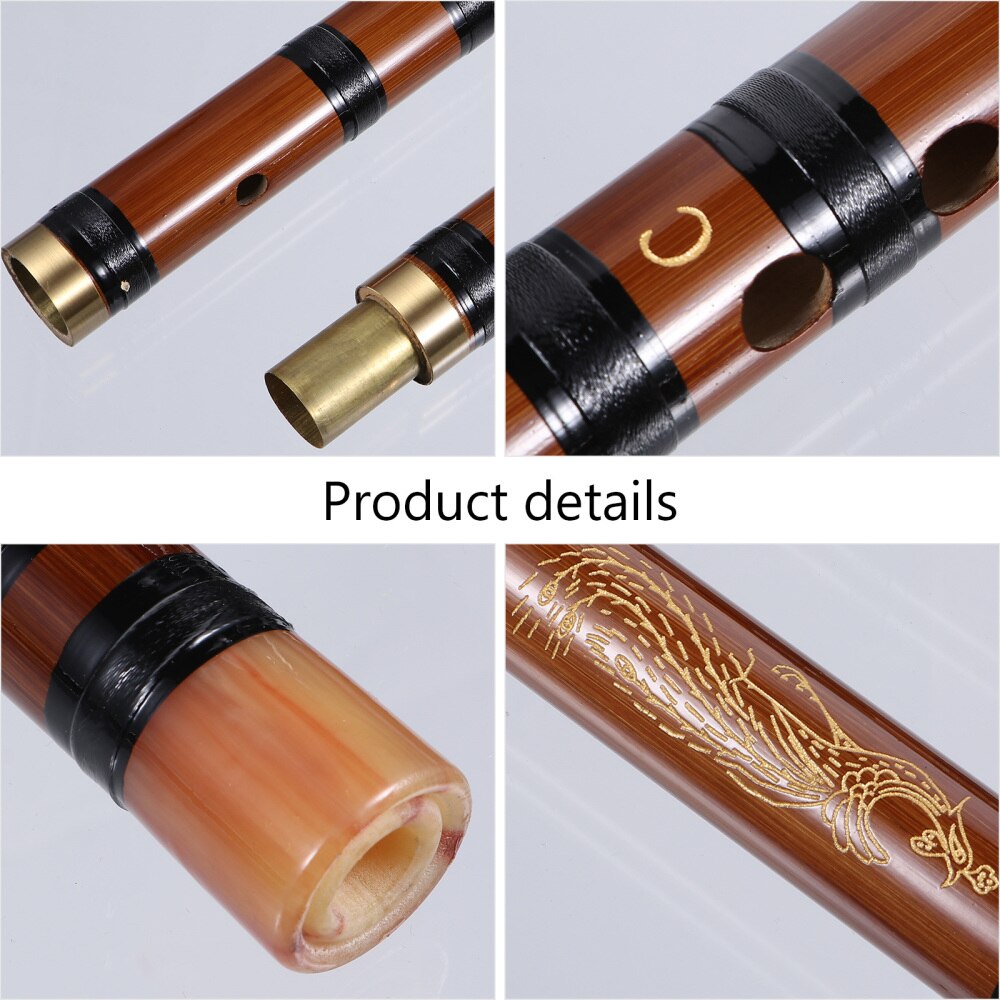 1 Set Bamboo Flute Playing Flute Classic Musical Instrument (Key)