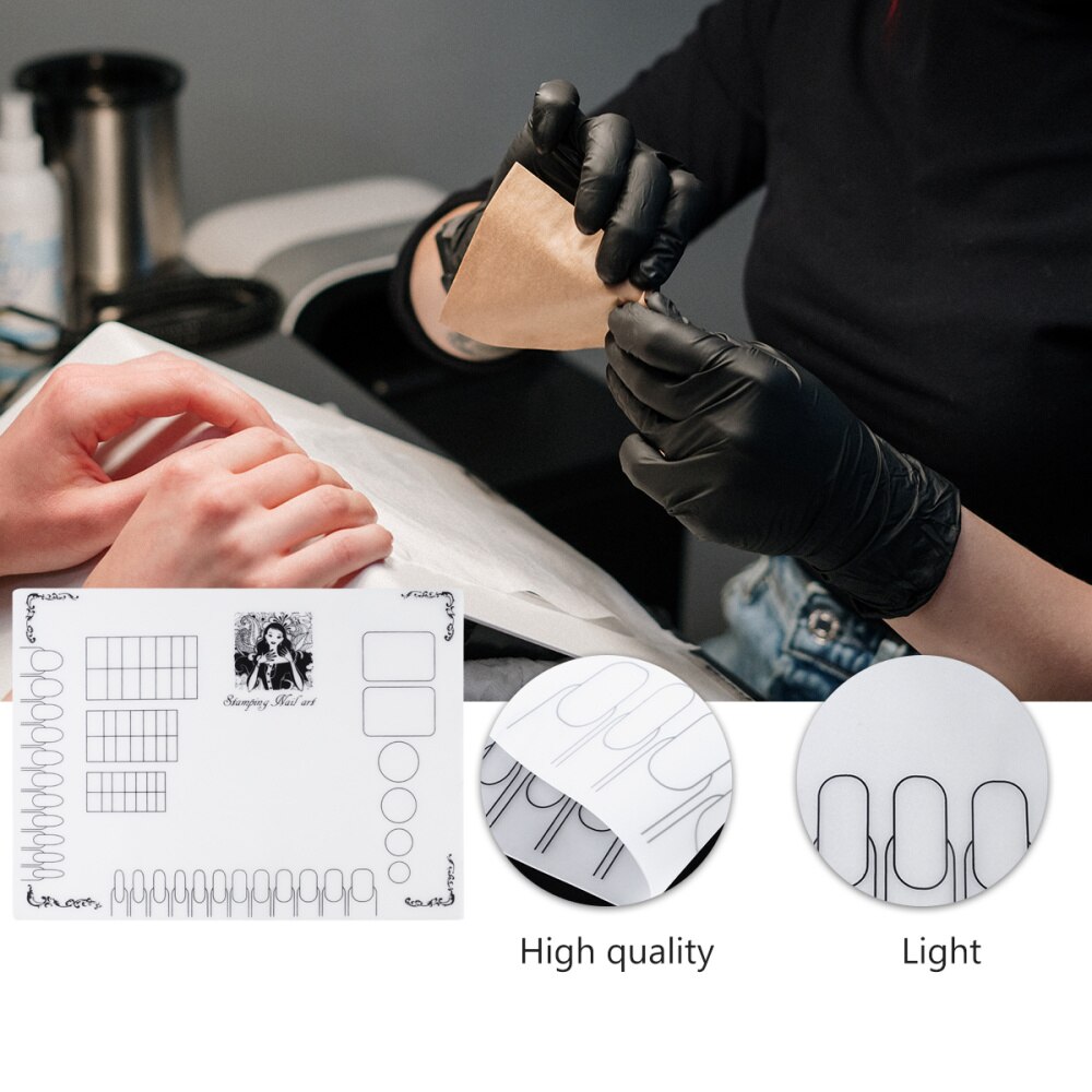 1pc Silicone Practice Pad Guide Tools Nail Sticker Manicure Mat Nail Art Mat for Home