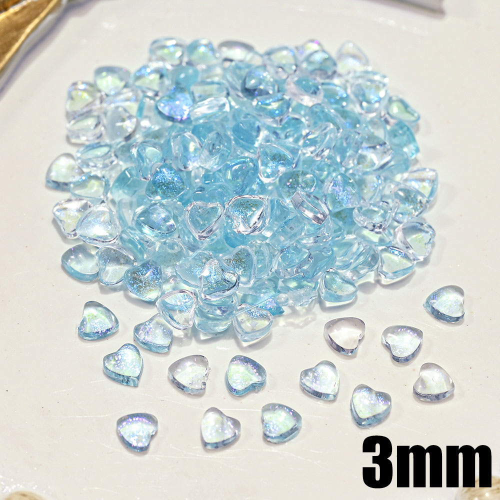 Abalorios transparentes de resina 3D para decoración de uñas, abalorios de corazón de amor, 4mm/6mm/8mm, 100 piezas: Gris