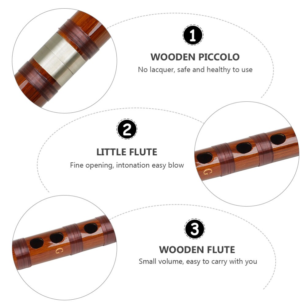 1 Set Portable Flute Vertical Flute Musical Instrument Chinese Bamboo Flute