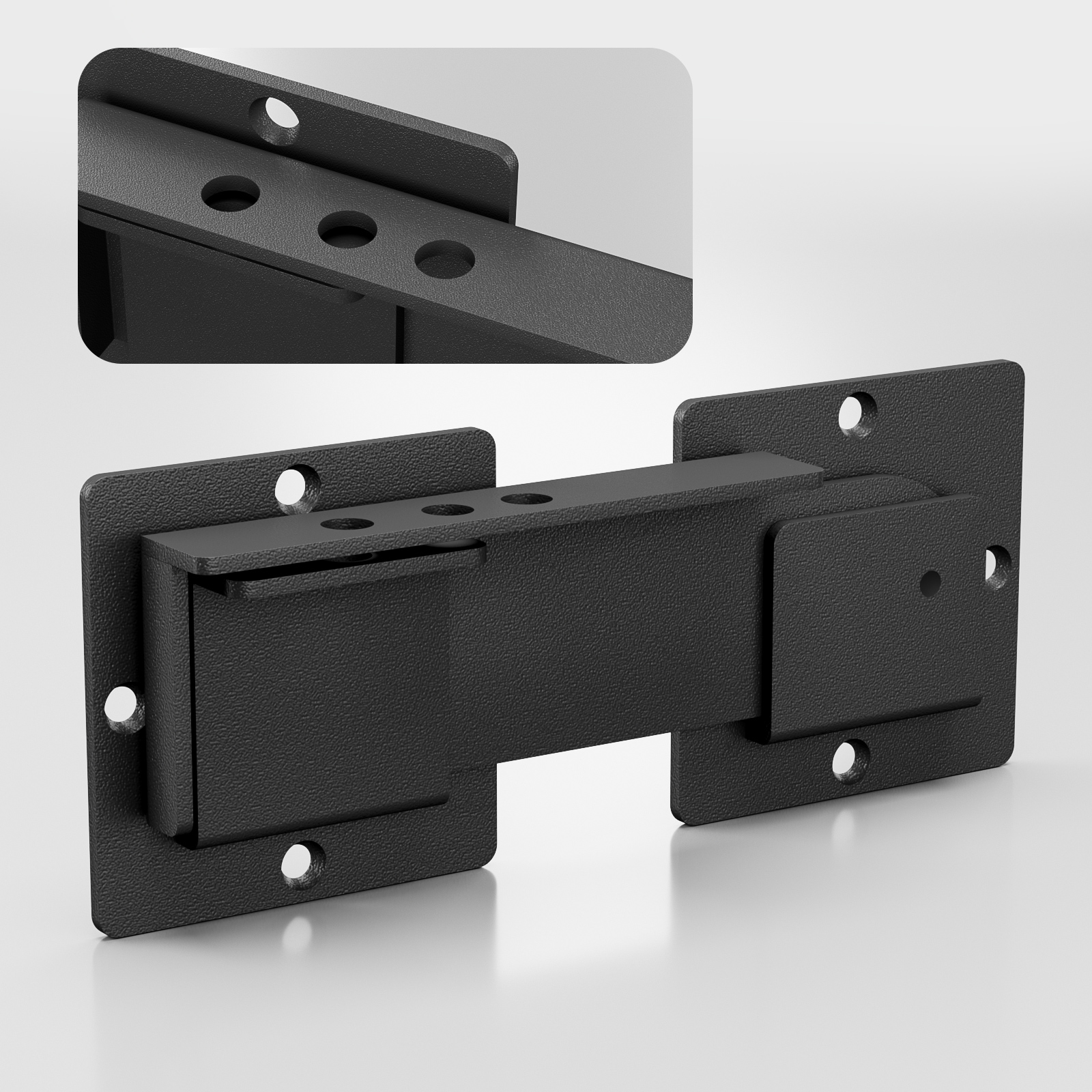 Trava de metal com cadeado, Trava de portão resistente, Fazenda, Preto fosco, Portão ao ar livre, 1 Pacote: Default Title