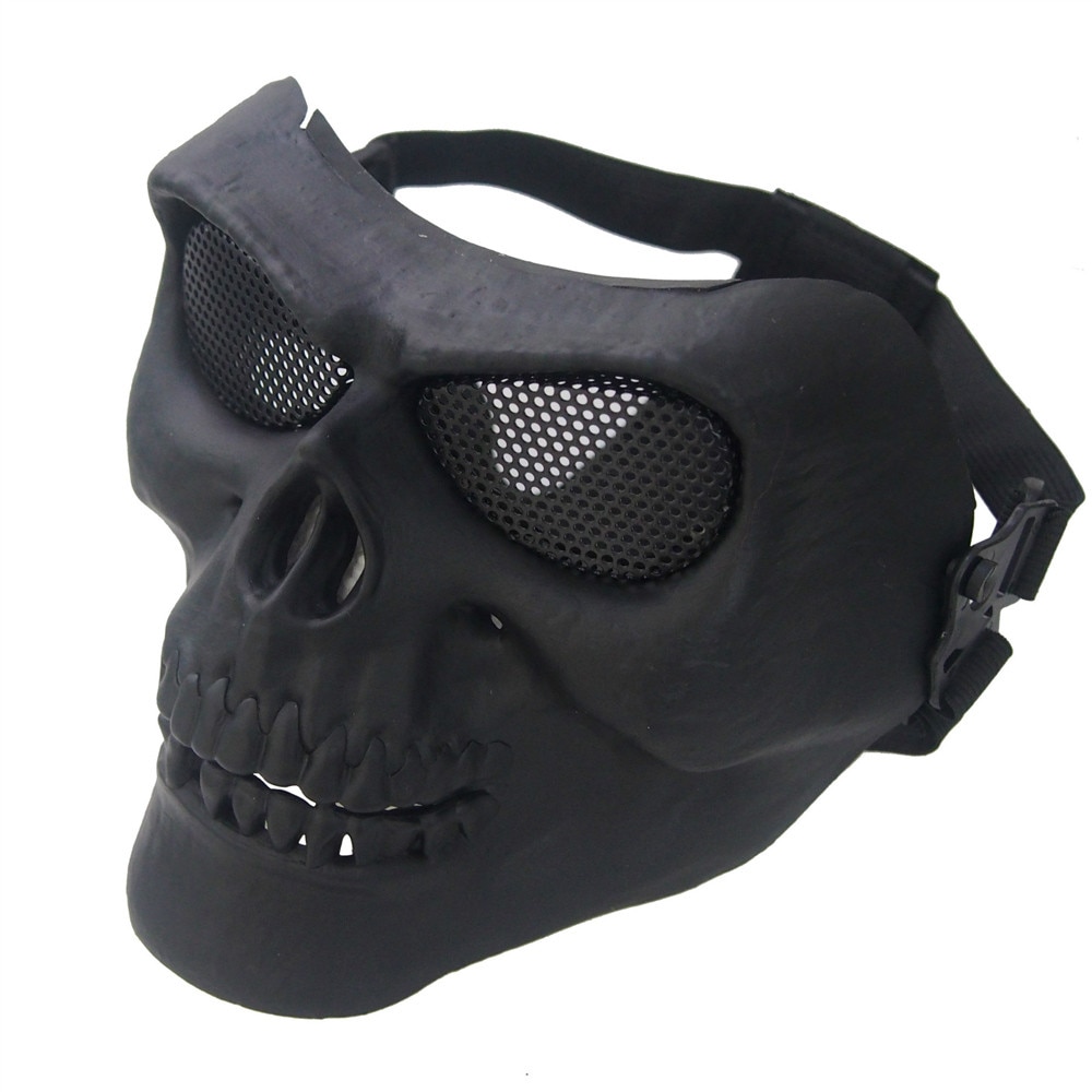 Skull Mask Cool Skull Multi Intball Face Mask Ski Bike Motorcycle Outdoor Sports Wear Solid Color Skull Mask Mascarillas #30: Black