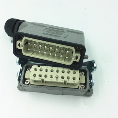 Heavy-duty Connector 16-pin Waterproof Rectangular Aviation Plug Socket Small 16-pin HDC-HA-016-1 Concealed: type 7