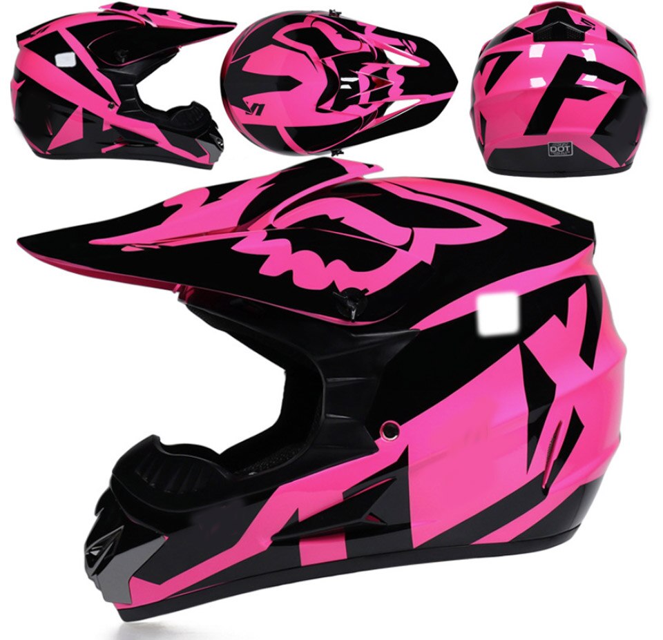 Youth Motocross Helmets, Motorcycle Racing Kart Snowmobile Helmet Casco Moto, Unisex, Suitable for All Seasons: Pink