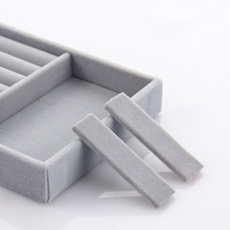 Sales Portable Velvet Jewelry Ring Jewelry Display Organizer Box Tray Holder Earring Jewelry Storage Case Showcase