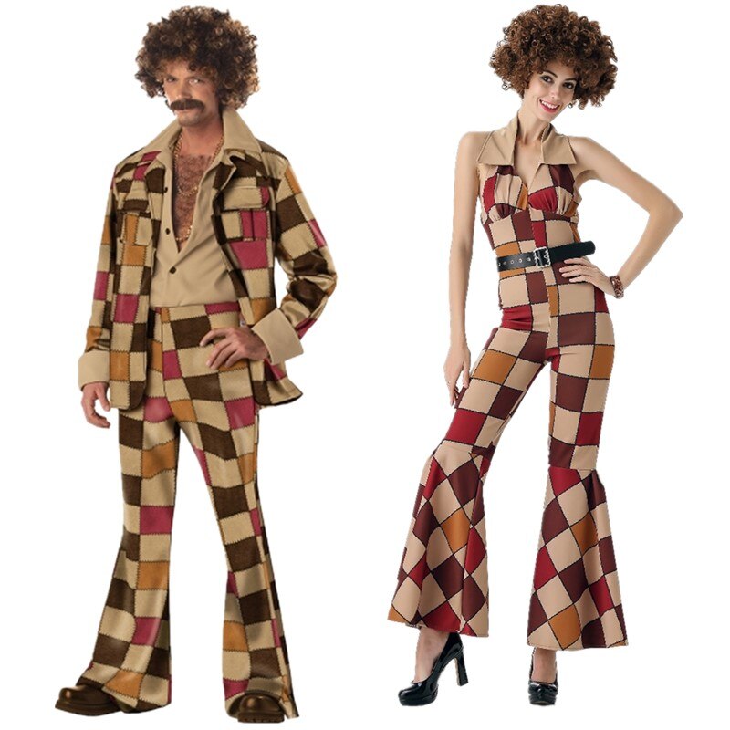Retro 60s 70s Fringed Hippie Costume Adult Men & Women Cosplay Aboriginal Fancy Dress Suits